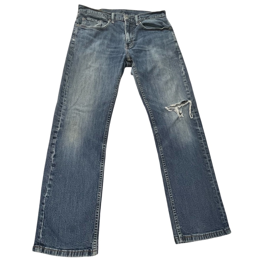 Levis 559 Relaxed Straight Jeans Mens 32x30 Blue Distressed Denim Pants